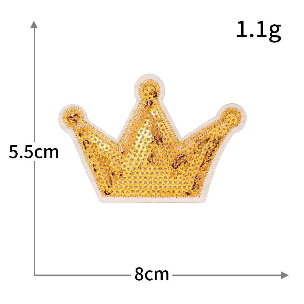 Glitter Trend Embroidered Crown Lipstick Perfume Patch with Iron-on Backing for DIY Projects