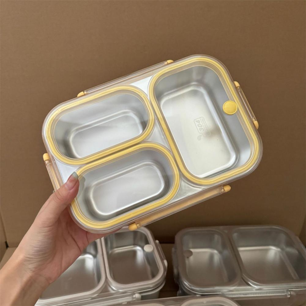 Stainless Steel Lunch Box Divided Food Storage Box Portable Food Container School/Office