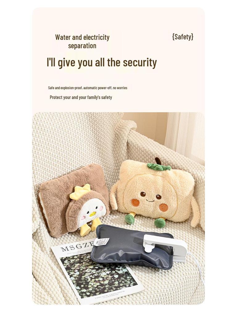 Мультяшная перезаряжаемая взрывозащищенная грелка - съемная грелка для рук для девочек, для кровати и живота.