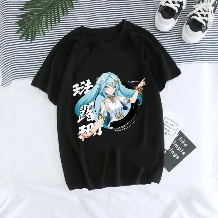 Женская футболка Kawaii Hu Tao Графические футболки Xiao Kaedehara Kazuha Футболка Хип-хоп Топы Harajuku Футболка