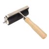 Rubber Brayer Roller 3.9in Wide Wooden Handle Anti Slip Metal Frame Ink Roller for Printmaking Stamping Wallpaper
