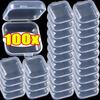 1/100pcs Small Square Jewelry Storage Box Covers Case for Pill Earrings Transparent Plastic Dustproof Earplug Storage Pack Boxes