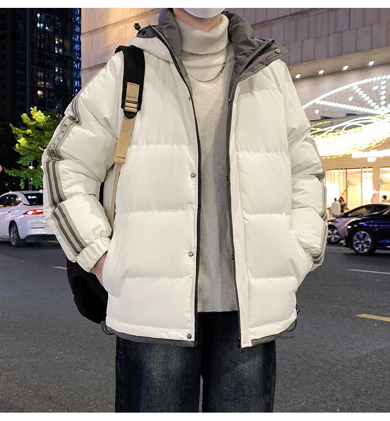 Модная повседневная куртка большого размера, хлопковая одежда, мужское зимнее пуховое хлопковое пальто, свободные утолщенные модели хлопковой одежды-хлеба, куртка