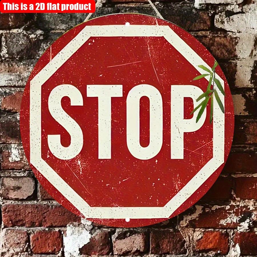 2D плоский 20*20 см 1 шт. Винтажный знак остановки парковки, настенная табличка, круглый ретро-украшение дорожного знака, отлично подходит для бара, кафе, парковки и декора заднего двора