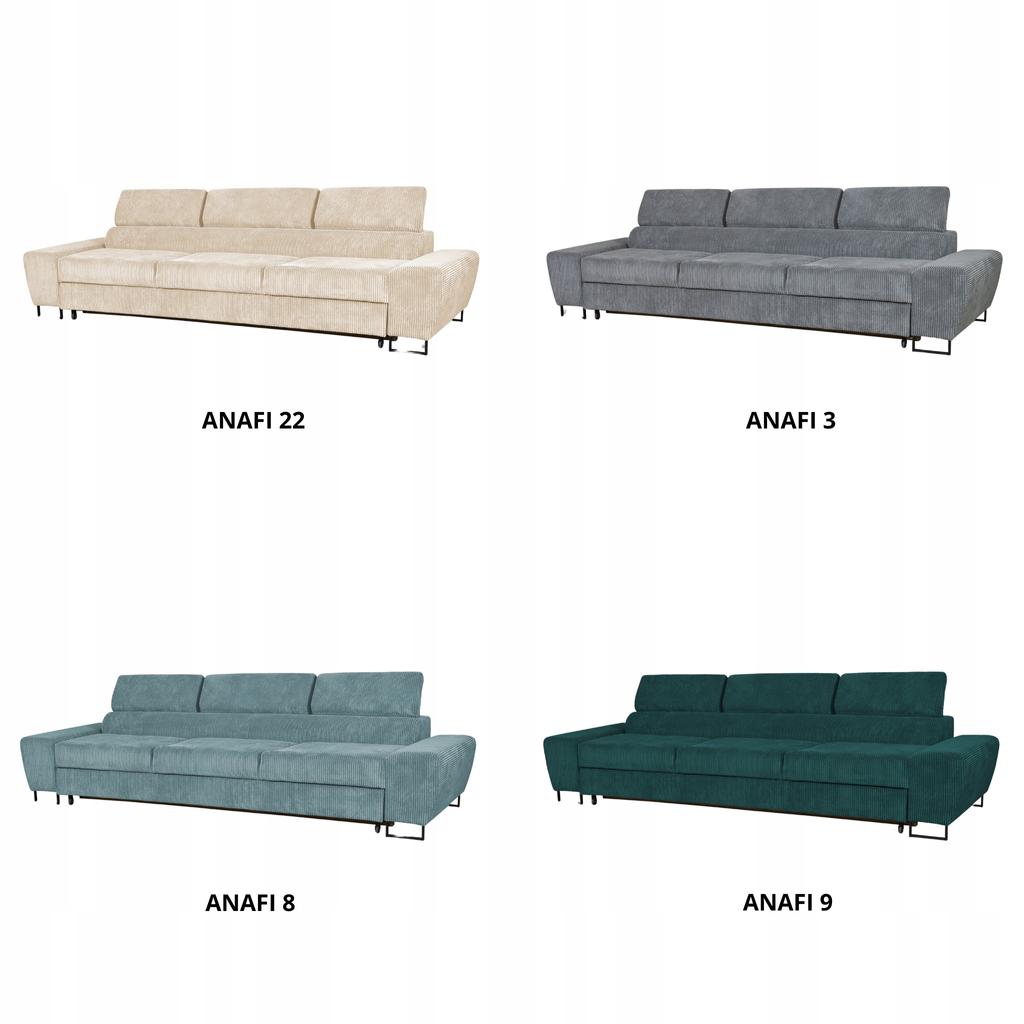 Sofa kanapa 3 os rozkładana z f. spania Savio Family meble beżowy sztruks