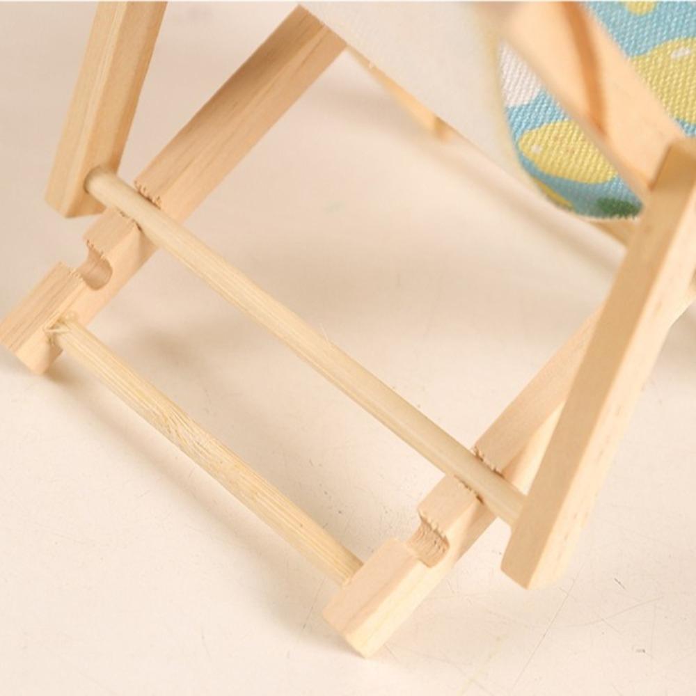 Кронштейн Деревянный Стул для Куклы Хлопковая Кукла Мобильный Телефон Держатель Пляжный Стул Мини Игрушка Модель Кукольный Домик Домашний Декор