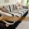 Эластичный плюшевый чехол для дивана Все включено Все в одном Зимний теплый Утолщенный чехол Нескользящий Кожаный диван в старинном стиле