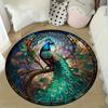 1 шт. великолепный круглый коврик с узором павлина, нескользящий моющийся ковер для дома, нелиняющий коврик для спальни, гостиной, офиса, детской комнаты