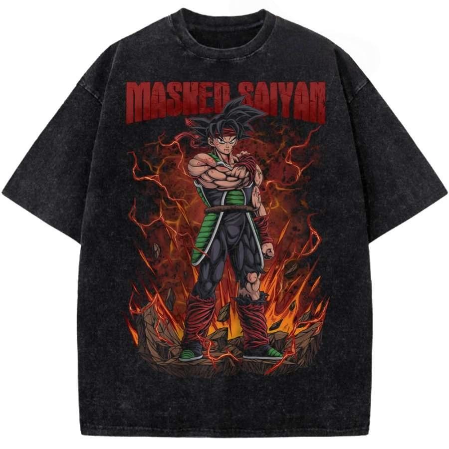 Dragon Ball Super Saiyan Rose Goku Printed Tshirt Mens and Womens Washed Tshirt High Quality Vintage Cotton Tshirt Top