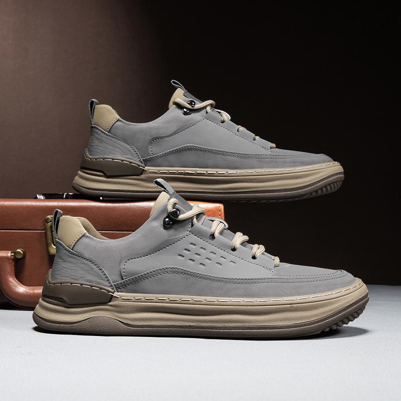 Мужские кроссовки из натуральной кожи, нескользящая мужская спортивная обувь, удобная мужская обувь для отдыха на открытом воздухе, новая модная обувь для треккинга, кроссовки