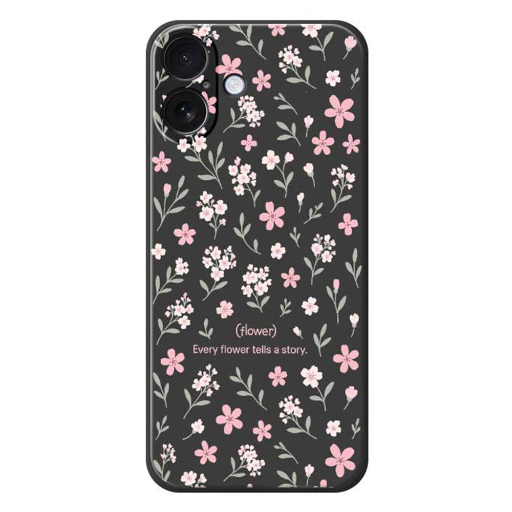 For iPhone 17 Case Small Flower Pattern Printing Straight Edge TPU Phone Back Cover