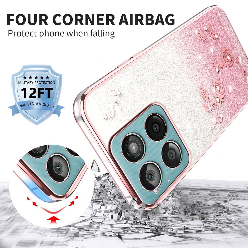 KADEM TPU Case for Motorola Edge 60 5G/60s 5G/60 Fusion 5G Flower Design Gradient Phone Cover