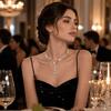 Temperament Collar Style Rhinestone Choker Water Drop Sparkling Zircon Crystal Necklace Light Luxury Women Neck Jewelry Wedding