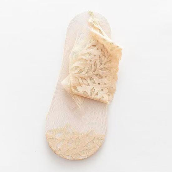 Sheer Nylon Socks for Women Mid-tube Lace Ankle Socks Summer Ultra Thin