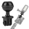 Metal 360 Degrees  Rotating Ball Head Holder Mount Photography Lamp Arm Base Adapter (Black)