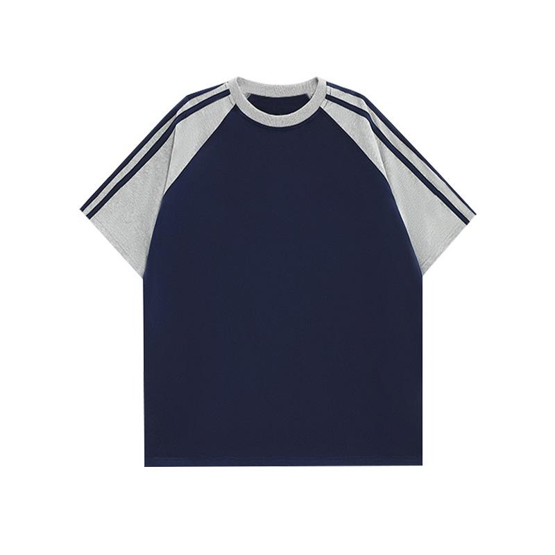 Женская контрастная футболка реглан с тремя полосками, с коротким рукавом, с индивидуальным логотипом