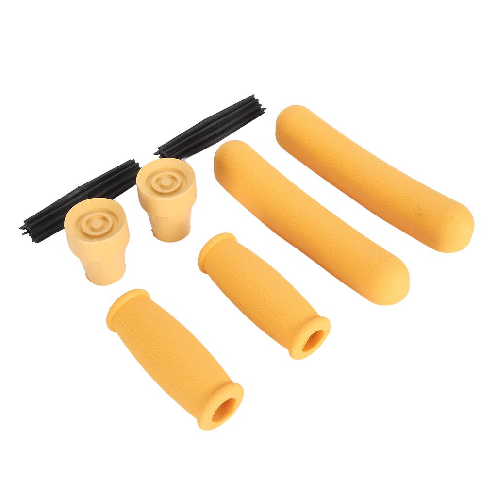 Crutch Pad Set Soft Rubber Hand Grip Underarm Pad Non Slip Tip for Aluminum and Wooden Crutches