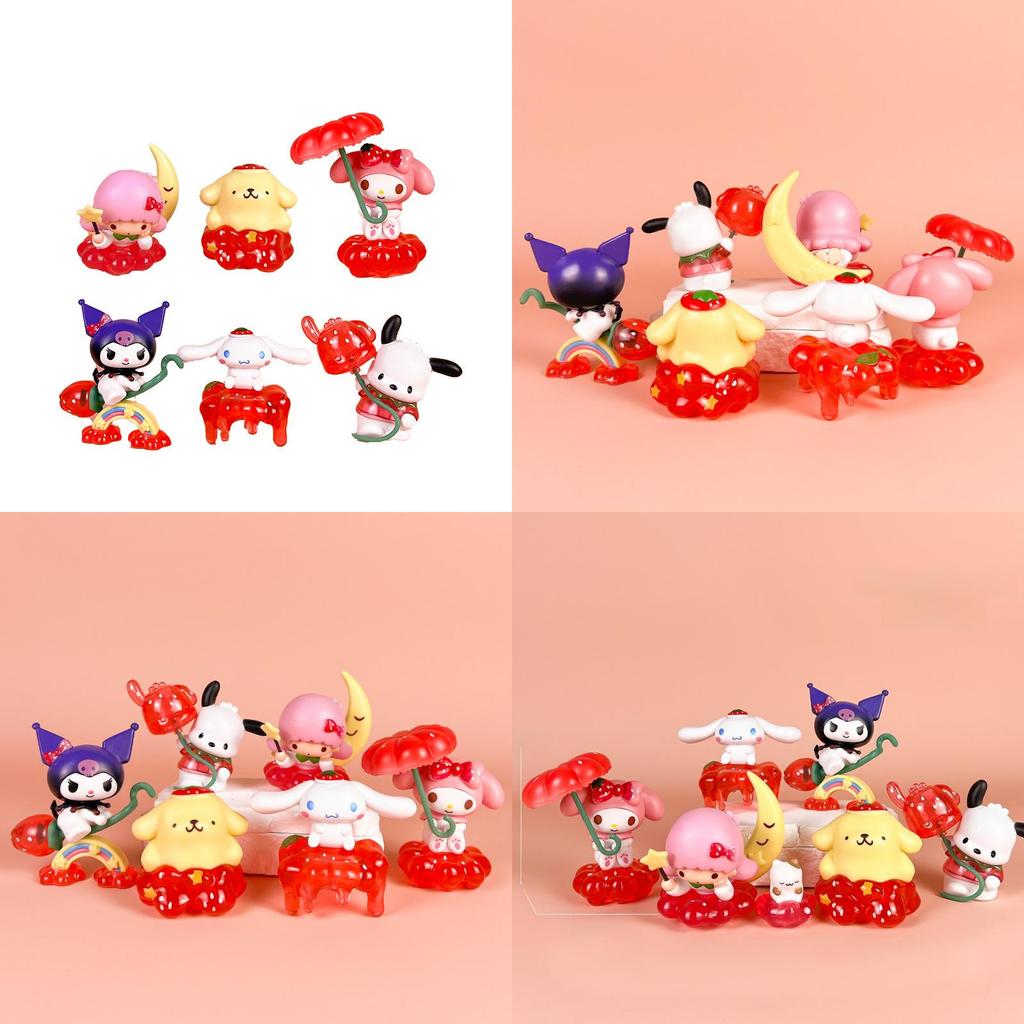 Strawberry Kuromi Melody Pochacco Pvc Art Toy With Assembly For Anime Collectors And Decoration Enthusiasts