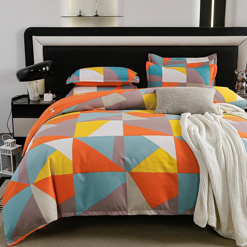 Комплект из четырех предметов из плотного хлопка с потертостями, комплект из 4 простыней и одеял, комплект из трех предметов для общежития