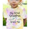 Tie-Dye Summer T-Shirt With "My Great Grandma Loves Me" Print, Casual Round Neck Short Sleeve Tee Shirt, Creative Graphic Design