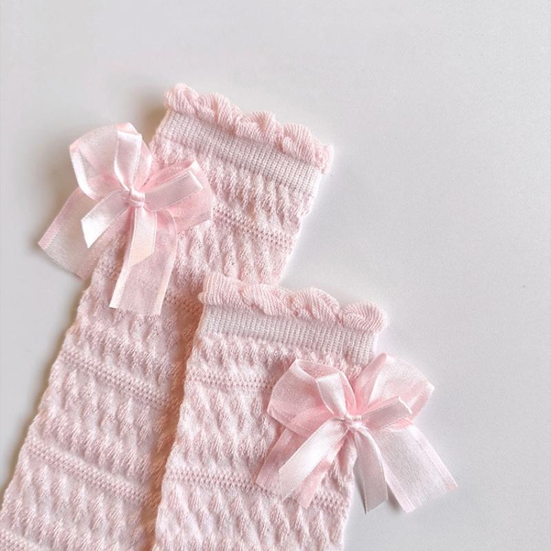 Baby Girls Stockings Bowknot Long Boot Socks Stockings Summer Thin Breathable Fashion Socks Over Calf Socks Over Knee Stockings For Teen Girl Korean