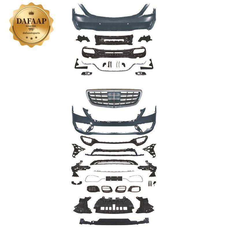 Compatible with 2018-2020 Mercedes S-Class W222 Modified to Maybach AMG S63/S65 Grille and Hood Enhancement Parts.