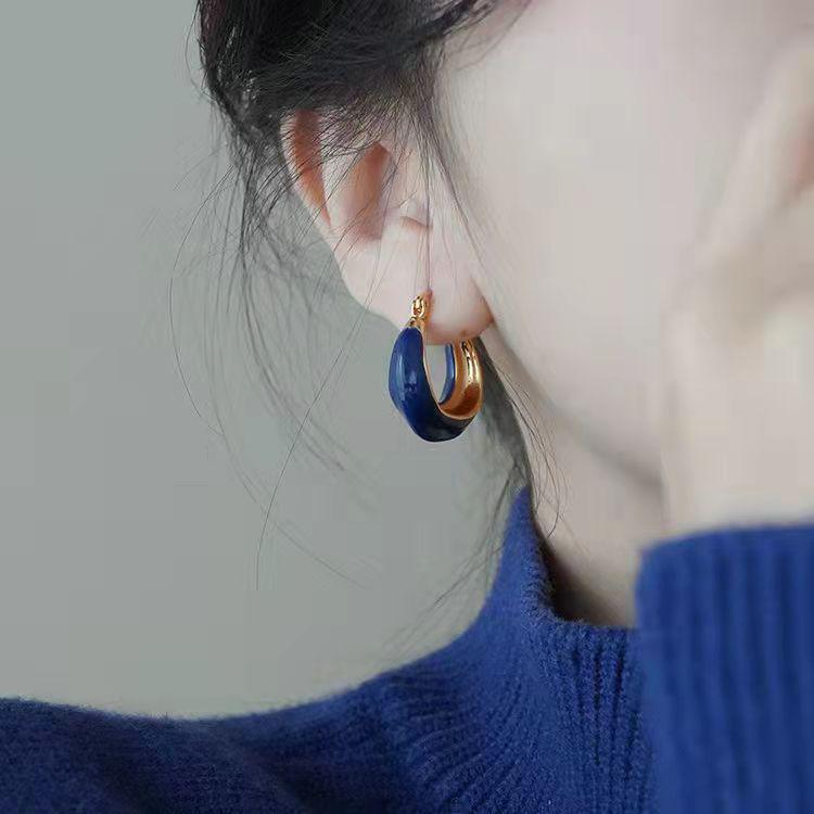 Минималистичные серьги-кольца неправильной формы Xinqiao с капельной глазурью для женщин