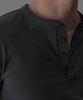 Baulopeulodeogteu Мягкая ребристая мужская футболка-henley с воротником-стойкой [Угольный]