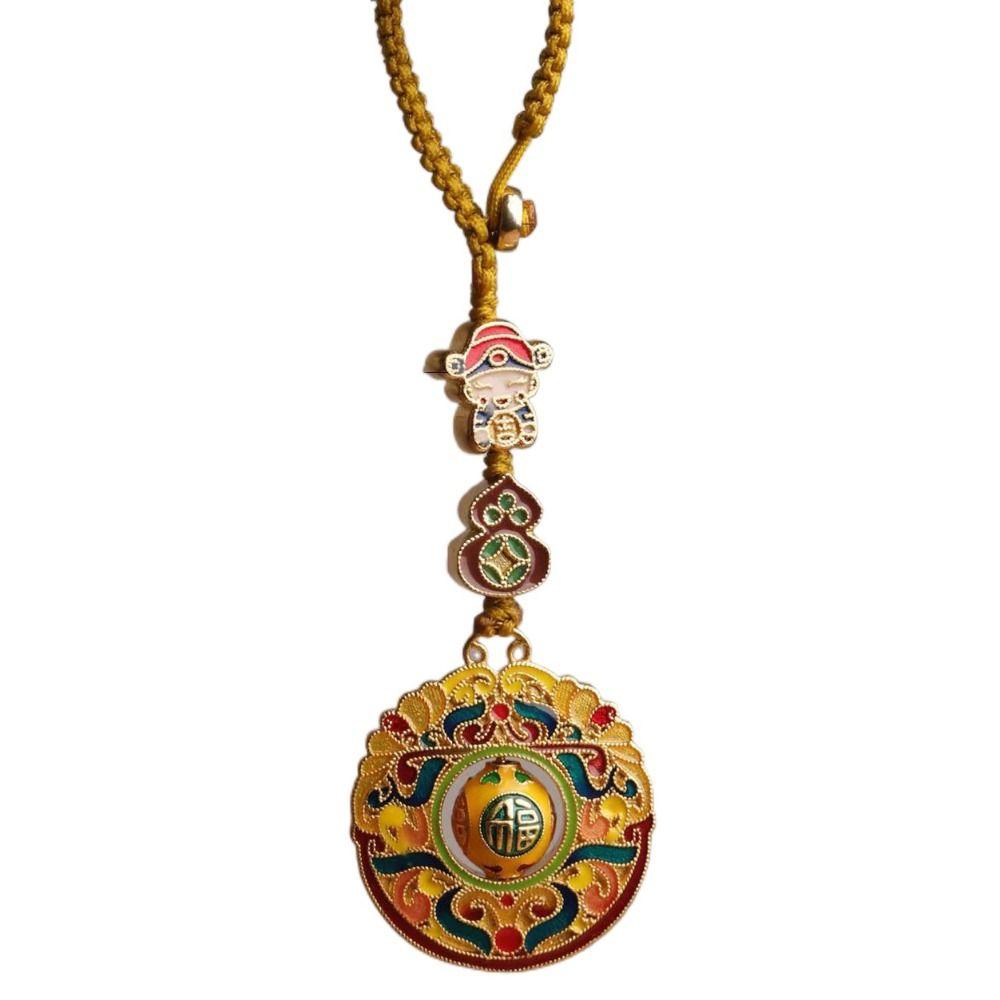 Плетеный веревочный брелок Бог Богатства в китайском стиле, подвеска для ключей, изысканное украшение в виде тыквы-мешочка, подарок