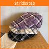 Trendy Checkered Pattern Beret Cap For Women Sun Shade Urban Fashion Accessory