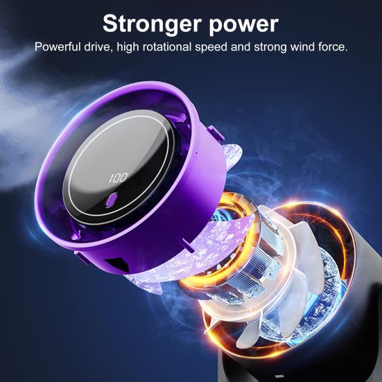 Mini Desk Fan LED Digital Display 100 Speed Adjustable Quiet USB Rechargeable Fan Home Office Outdoor Travel Portable Summer Cooling Fan