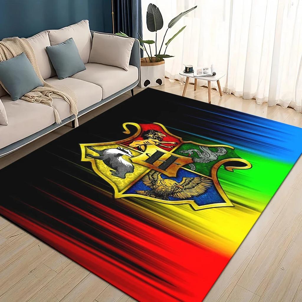 3D H-Hogwarts Magic Sign Gift Rug Carpet for Living Room Bedroom Home Decor,kids Play Non-slip for Sofa Doormat