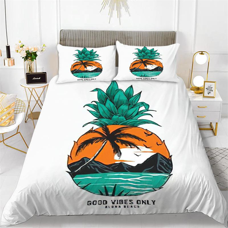 Cute Chic Fruit Bedding Collection For Kids Girls Boys Room Decor Tropical Pineapple Cherry Pomegranate Print Duvet Cover Pillowcases
