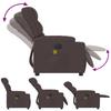 Electric Massage Recliner Dark Brown Fabric