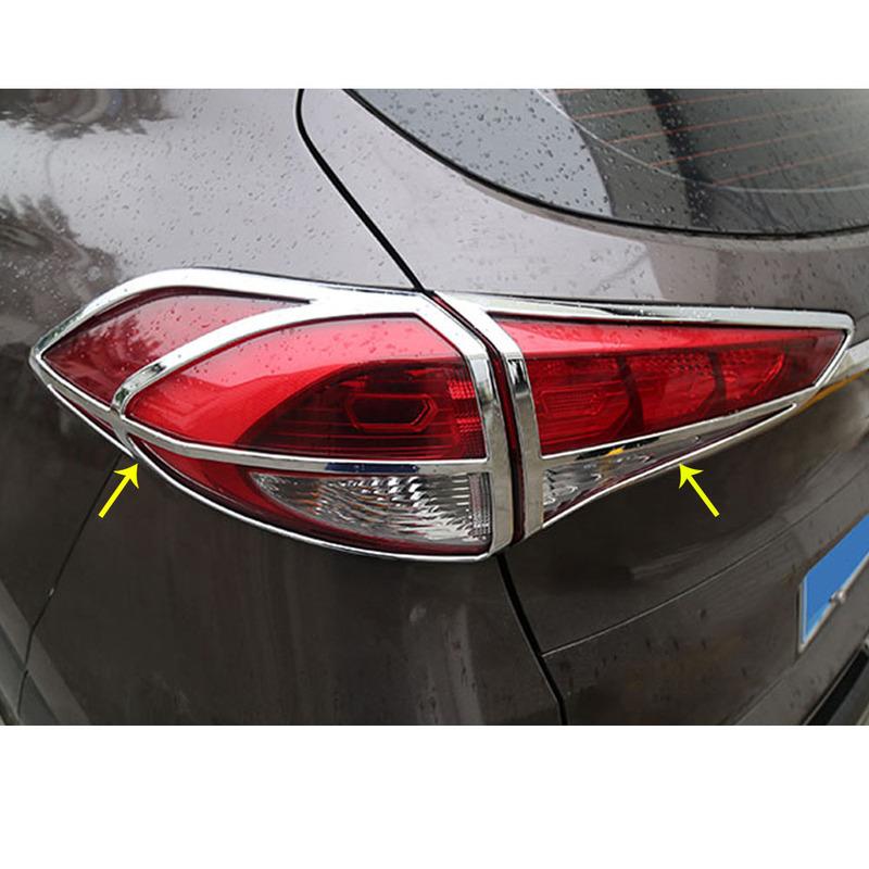 Для Hyundai Tucson 2015 2016 2017 2018 Автомобиль Кузов Задний Задний Фонарь Лампа Детектор Рамка Накладка Стайлинг ABS Хром Накладка Бровь