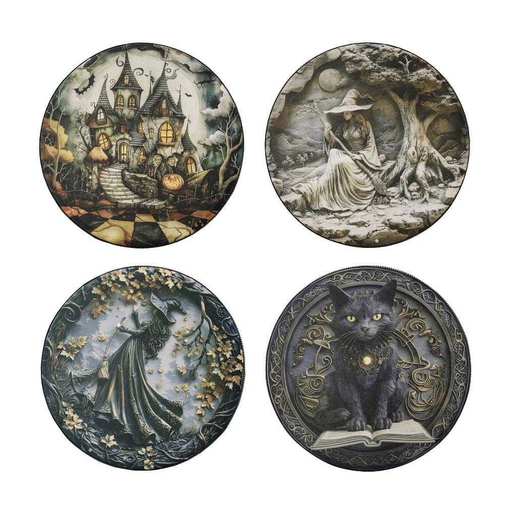 Ручной работы Шаманский барабан на Хэллоуин с палочкой Ручной барабан Декоративные барабаны на Хэллоуин Хэллоуин