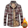 Men's Fleece Thickened Plaid Shirt Large Size Long Sleeve Casual Plaid Shirt Men's Jacket