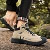 Casual Men's Hiking Shoes Dirt Resistant and Waterproof Boots Retro Suede Men's Boots Soft Soled Lightweight and Wear-resistant Running Shoes
