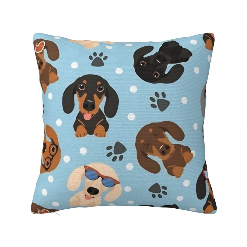 Dachshund Square Pillow Cases Dog Cushion Cover Novelty Decorative Pillowcover for Car 4545cm