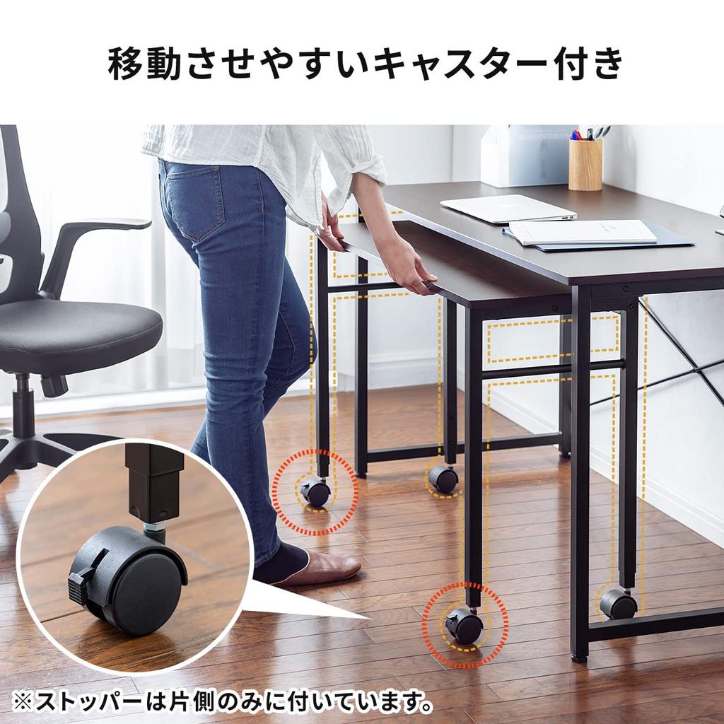 SANWA DIRECT С подстольным роликом шириной 90 см x глубиной 35 см, высота 64/70 см, Стол, Белый, 100-DESKF038