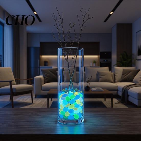 Aquarium Decoration Glowing Rocks Resin Glow-in-the-Dark Pebbles, Night Guide Luminous Stones, Decorative Fish Tank Rocks, Glow in The Dark