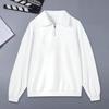 Men's Lapel Sweatshirt Casual Zip Collar Long Sleeve Pullover Loose Fit Solid Color Top for Streetwear Sports Daily Wear