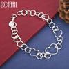 925 Sterling Silver Wedding Bracelet Fashion Heart Women Jewelry