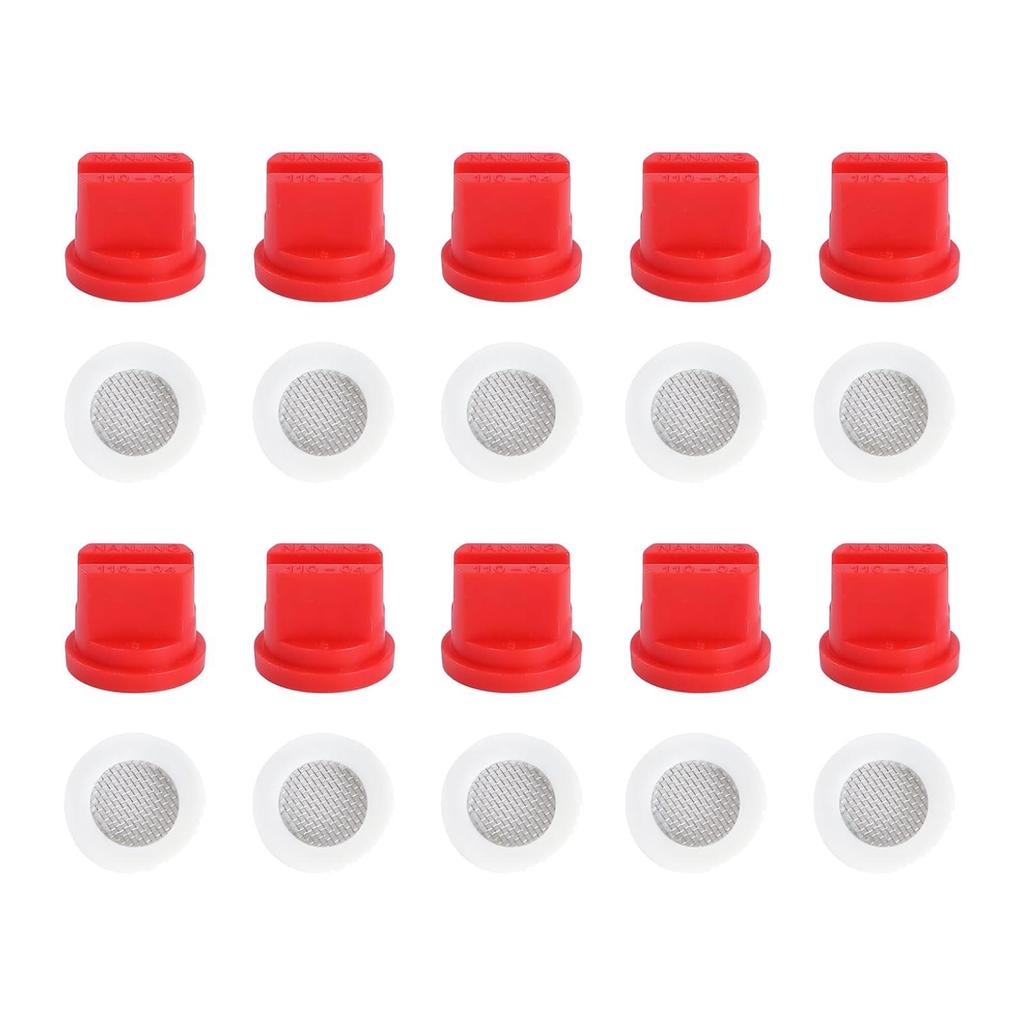 10 шт. Плоские веерные распылительные насадки для замены с фильтрующими уплотнительными кольцами 110° для