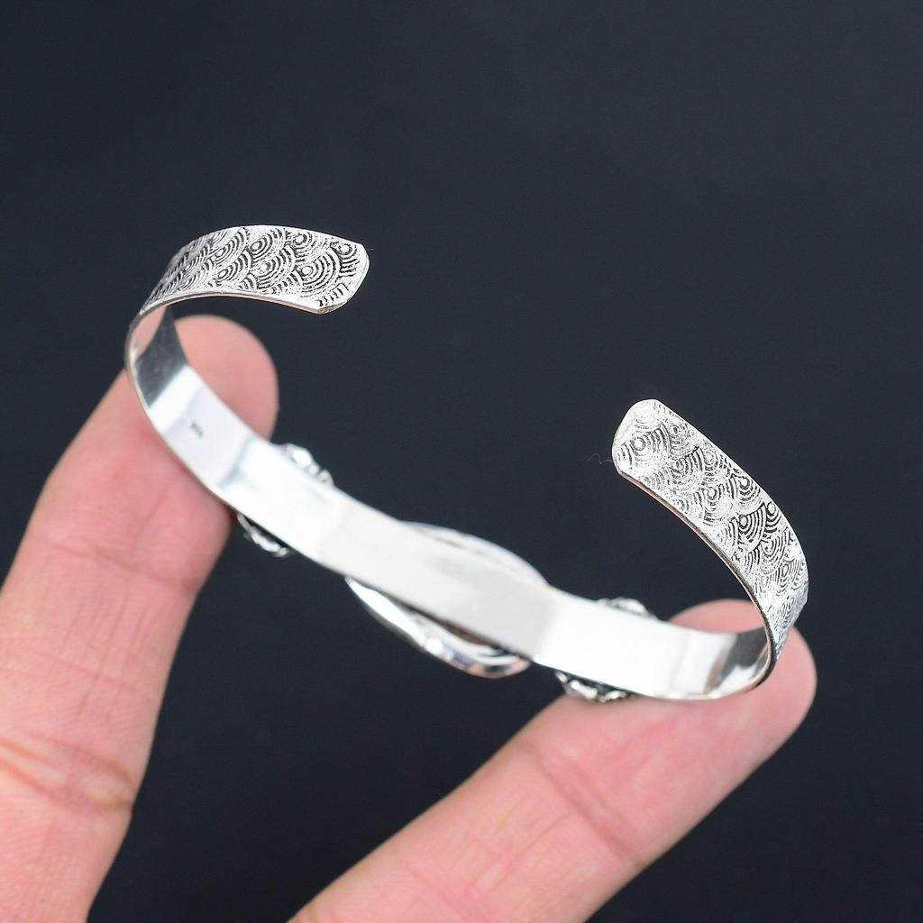 Sisters Day Sale Scolecite Stone 925 Sterling Silver Unique Handcrafted Bangle