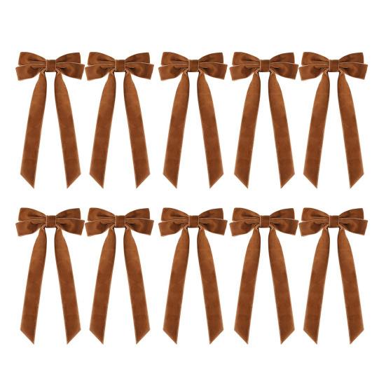 10 шт. Бархатные рождественские банты 5" X 10" Винтажные банты из ленты Украшения для рождественской елки Деревенские поделки Подарочные банты для дерева Венка Гирлянды Праздничный декор