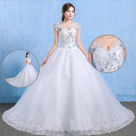 Свадебное Платье На Одно Плечо Лето Большой Размер Бриллиант Невесты Свадьба Роскошные Длинные Хвосты