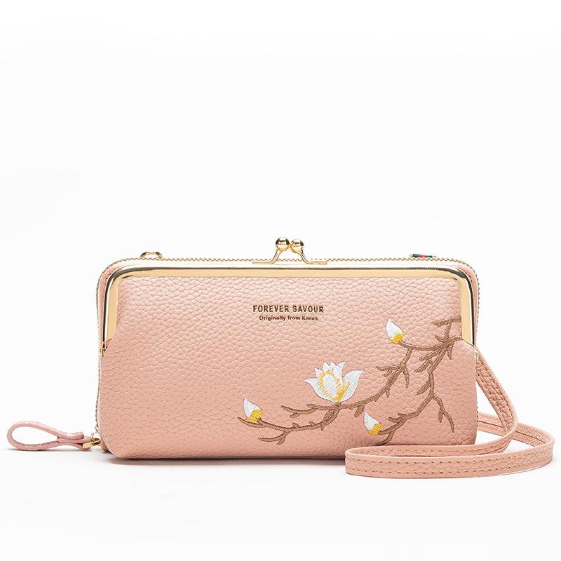 Новая женская сумка с вышивкой, сумка через плечо, кошелек на молнии