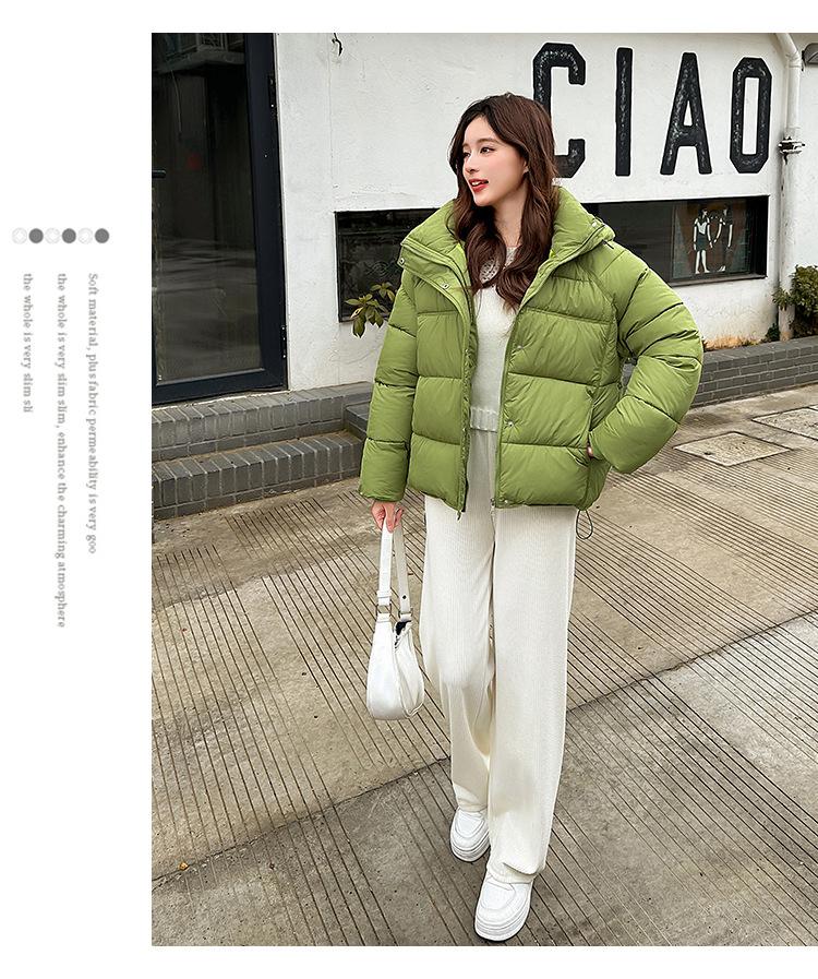 Women’s Short Hooded Windproof Thicken Warm Winter Jacket With Raglan Sleeves