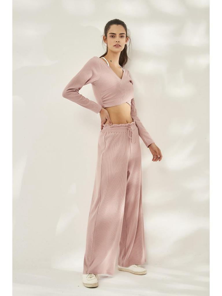 Женский быстросохнущий топ с V-образным вырезом и длинными рукавами для йоги и бега